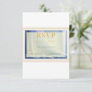Informações Cartão de Resposta de Casamento Luxuoso Royal Navy