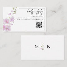 Cartão de Resposta de Casamento Minimalista com Fl