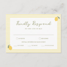 Cartão de Resposta de Casamento Minimalista Limão 