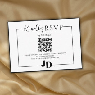 Informações Cartão de Resposta de Casamento Minimalista Modern