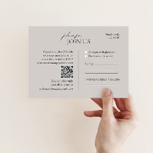 Cartão de resposta de casamento moderno em taupe c