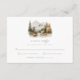 Informações Cartão de Resposta de Casamento na Montanha com Aq