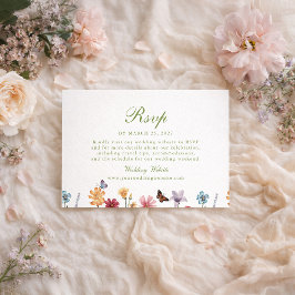 Informações Cartão de Resposta de Casamento no Jardim de Flore