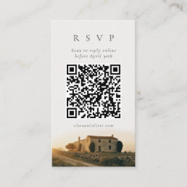 Informações Cartão de Resposta de Casamento QR Rústico Italian