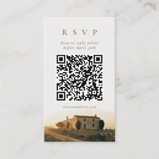Informações Cartão de Resposta de Casamento QR Rústico Italian