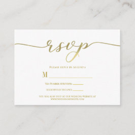 Informações Cartão de Resposta de Casamento R.S.V.P. com Letra