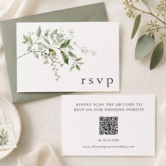 Informações Cartão de Resposta de Código QR de Casamento Elega