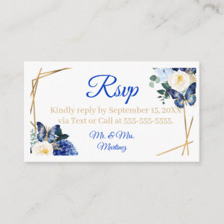 Informações Cartão de Resposta de Quinceañera Borboleta Azul R