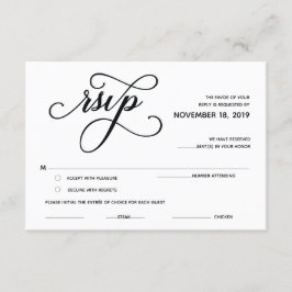 Informações Cartão de Resposta de RSVP Clássico Elegante
