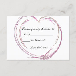 Informações Cartão de Resposta de RSVP de Casamento de Coração