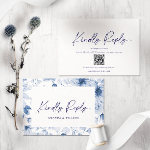 Informações Cartão de Resposta Floral Azul Minimalista – Códig