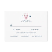 Cartão de Resposta para Casamento de Lagosta Prepp