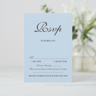 Informações Cartão de Resposta para Casamento Marrom e Azul