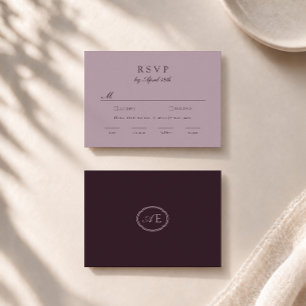 Informações Cartão de Resposta para Casamento Plum Noir Estate