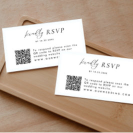 Informações Cartão de Resposta QR Code de Casamento Moderno Si