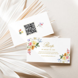 Informações Cartão de Resposta RSVP com Código QR para Casamen