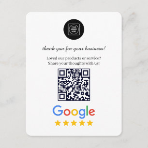 Informações Cartão de Revisão QR Mínimo para feedback de Negóc
