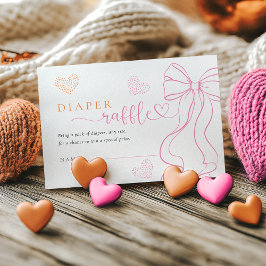 Informações Cartão de Rifa de Fraldas Bow Hearts Sprinkle