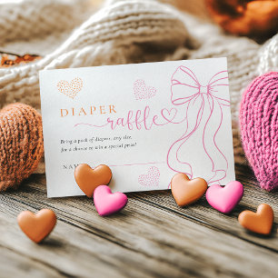 Informações Cartão de Rifa de Fraldas Bow Hearts Sprinkle