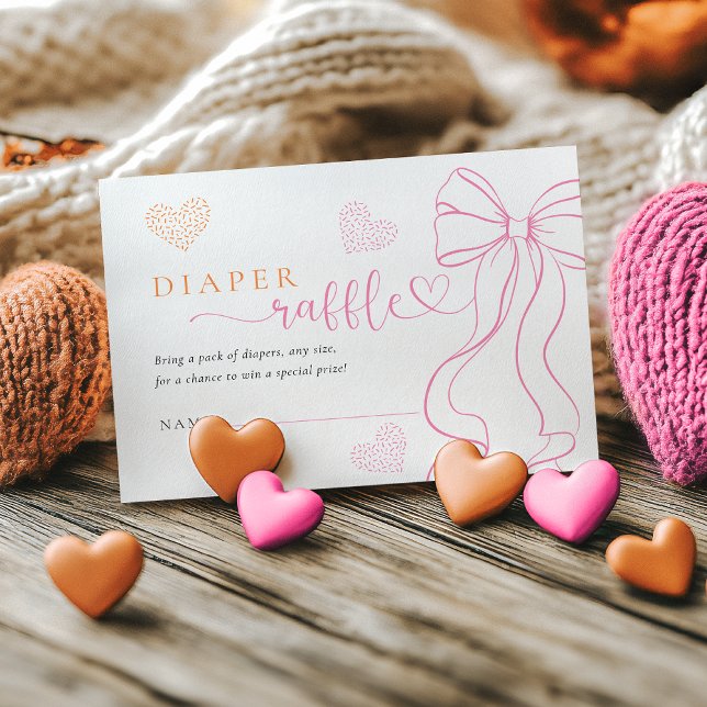 Informações Cartão de Rifa de Fraldas Bow Hearts Sprinkle (Criador carregado)