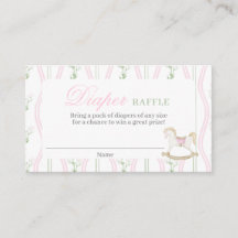 Cartão de Rifa de Fraldas de Cavalo Balanço