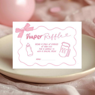 Informações Cartão de rifa de fraldas Doodle Pink Girl Baby is