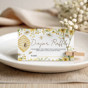 Informações Cartão de Rifa de Fraldas Florais Pequena Abelha