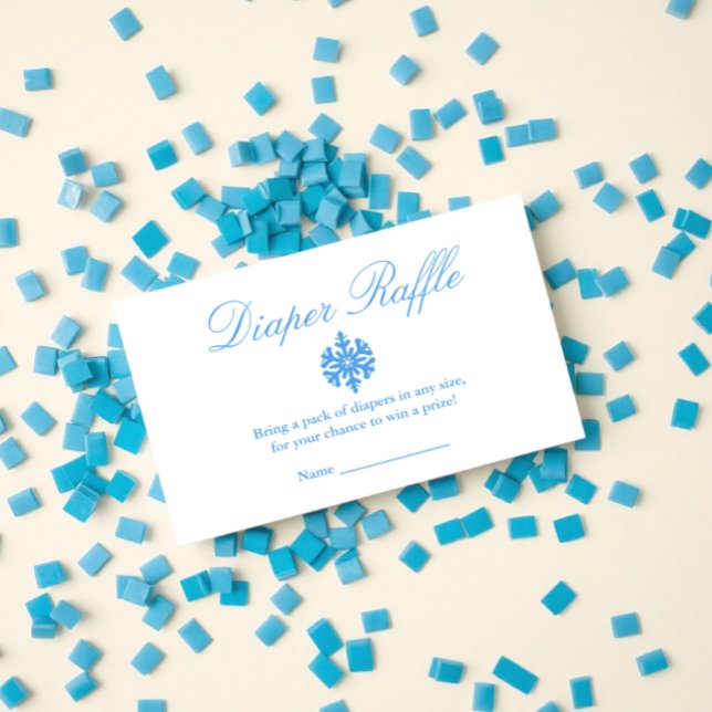 Informações Cartão de rifa de fraldas para chá de bebê Floco d (Criador carregado)
