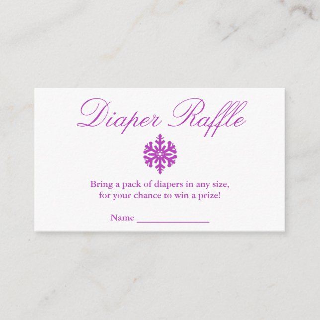 Informações Cartão de rifa de fraldas para chá de bebê Floco d (Frente)