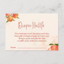 Cartão de Rifa de Fraldas Sweet Peach – Tema Fruta