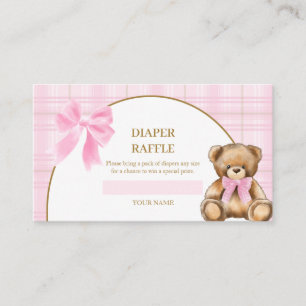 Informações Cartão de Rifas de Fraldas de Urso Teddy Elegante