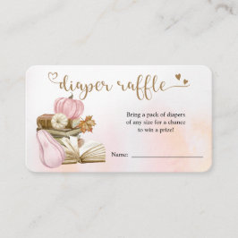 Informações Cartão de Rifas de Fraldas Tema Livro Abóbora Rosa