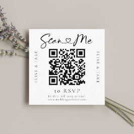 Informações Cartão de RSVP de Casamento com Código QR e Fonte 