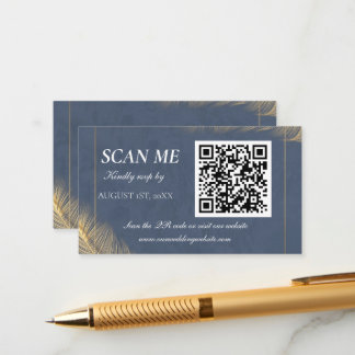 Informações Cartão de RSVP de Casamento Digital Código QR Dour