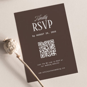 Informações Cartão de RSVP de casamento marrom Luxo Antigo Cód