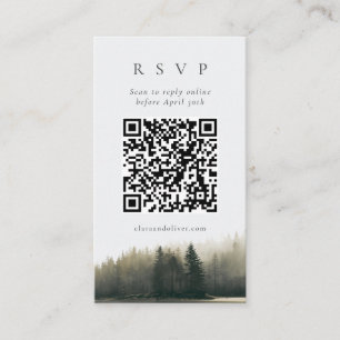 Informações Cartão de RSVP de Código QR de Casamento de Pinhei