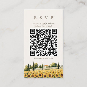 Informações Cartão de RSVP de Código QR de Girassol Toscano It