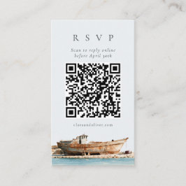 Informações Cartão de RSVP de Código QR do Barco da Costa Croa