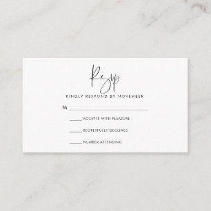 Informações Cartão de RSVP de Script Moderno