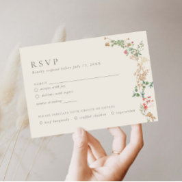 Informações Cartão de RSVP do Jardim Encanto das Flores Silves