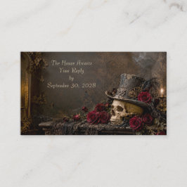 Informações Cartão de RSVP Gótico Steampunk