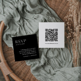 Informações Cartão de RSVP Minimalista NOIR, Insert com Código