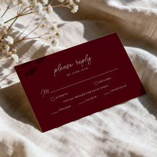 Informações Cartão de RSVP Mínimo Rosa Poeirento Borgonha Temp