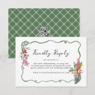 Informações Cartão de RSVP Online de Casamento Orgânico Tropic