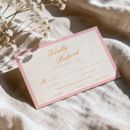 Informações Cartão de RSVP Rosa Laranja Crepúsculo Elegante