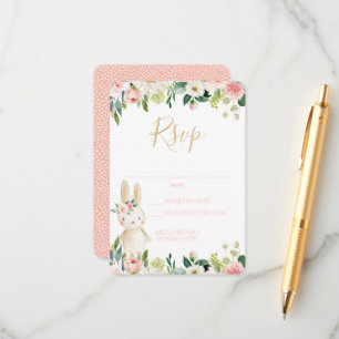 Informações Cartão de RSVP Some Bunny Blush Floral