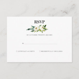 Informações Cartão de RSVP White Bloom