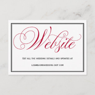 Informações Cartão de Site de Casamento com Letra Formal Verme