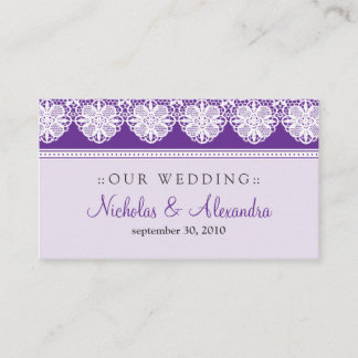 Informações Cartão de Site de Casamento de Lavanda de Local Vi