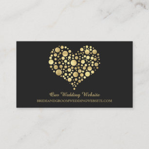 Informações Cartão de Site de Casamento Dourado Faux Foil Hear